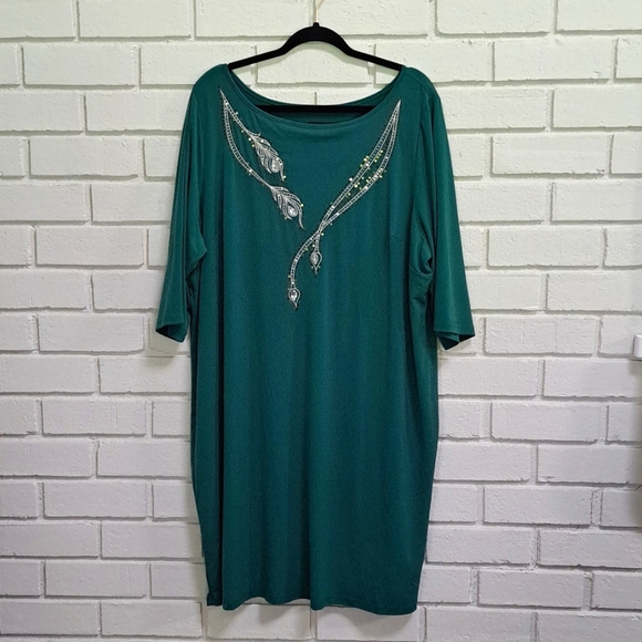 Bob Mackie Dresses & Skirts - Bob Mackie Teal Green Sequin/Gem Lined Formal Dress. Size 2X NWT